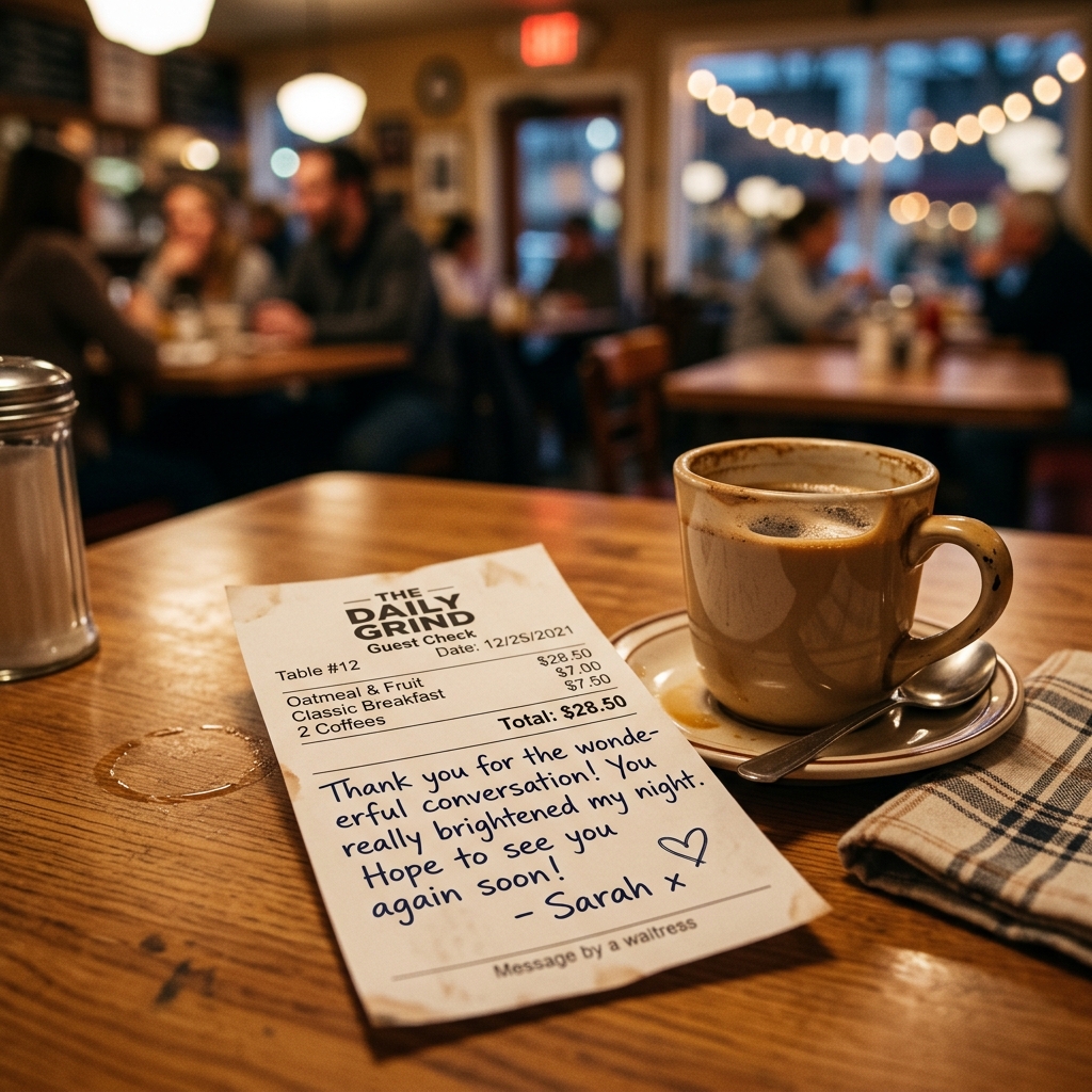A diner booth with a cup of coffee